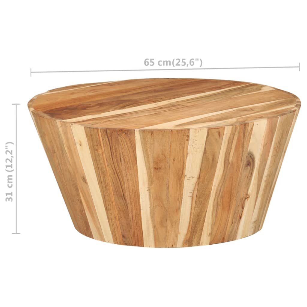 Couchtisch Ø65x31 cm Massivholz Akazie