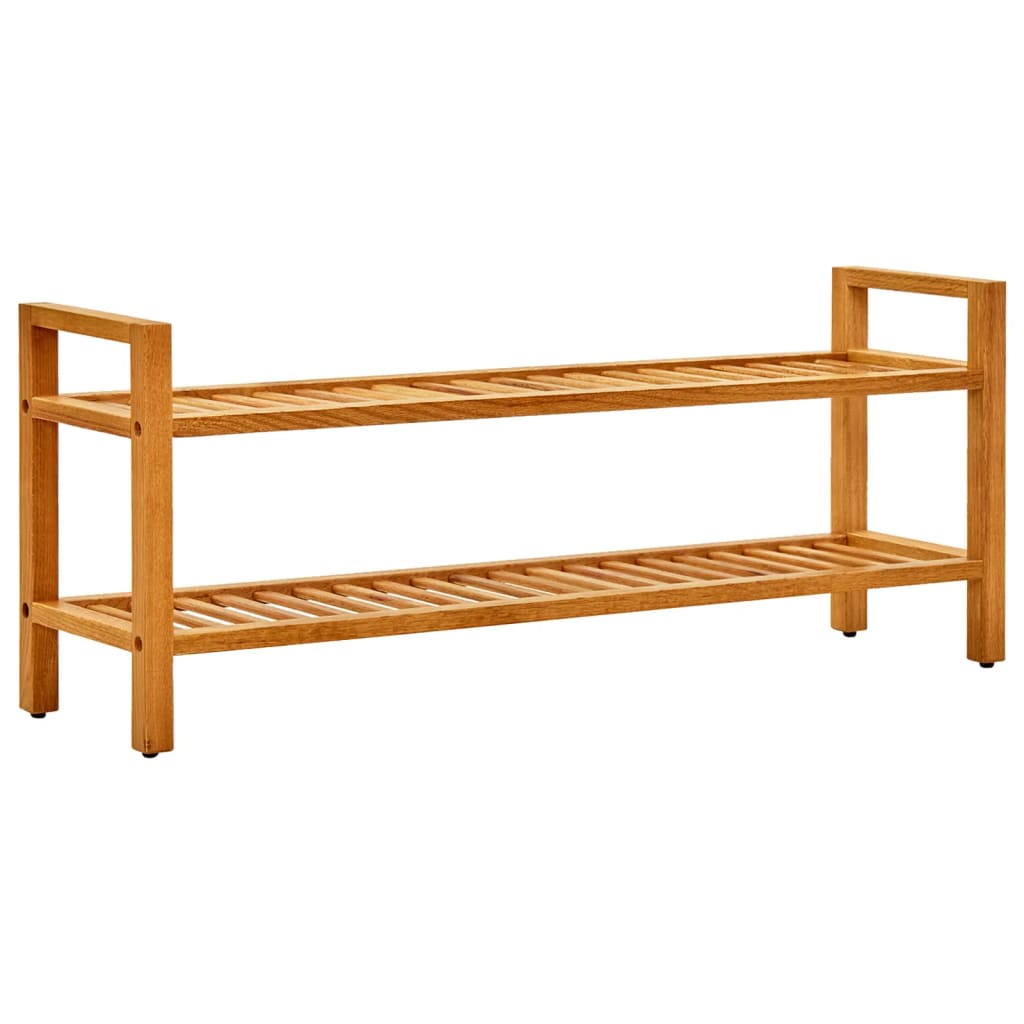 Meuble à chaussures à 2 niveaux 100x27x40 cm en chêne massif