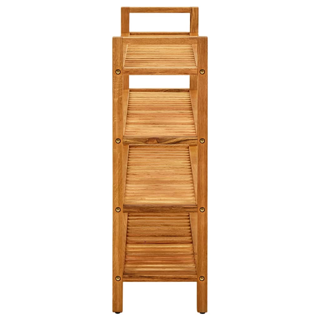 Meuble à chaussures à 4 niveaux 100x27x80 cm en chêne massif