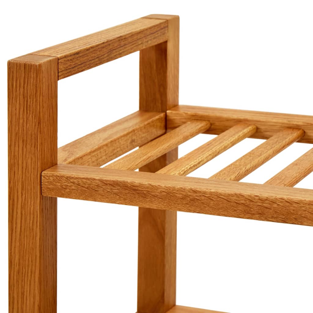 Meuble à chaussures à 4 niveaux 100x27x80 cm en chêne massif