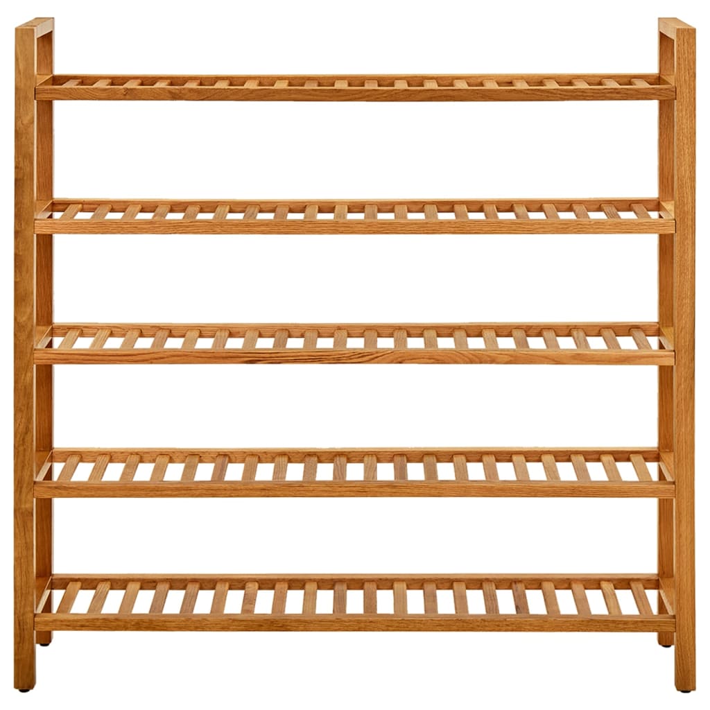 Meuble à chaussures à 5 niveaux 100x27x100 cm en chêne massif