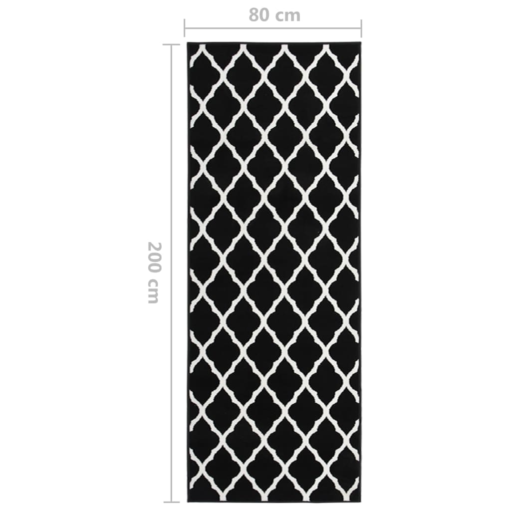 Teppichläufer BCF Schwarz und Weiß 80x200 cm