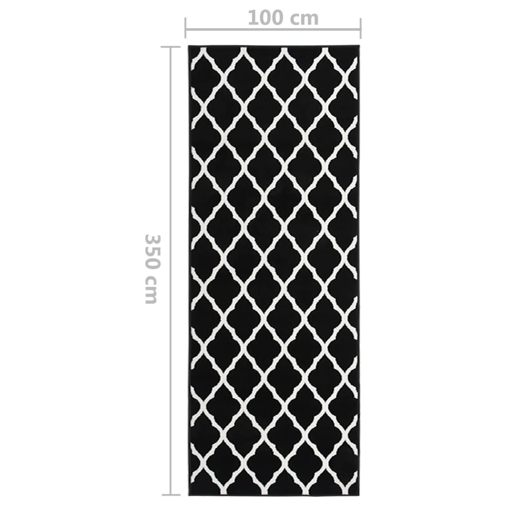 Teppichläufer BCF Schwarz und Weiß 100x350 cm