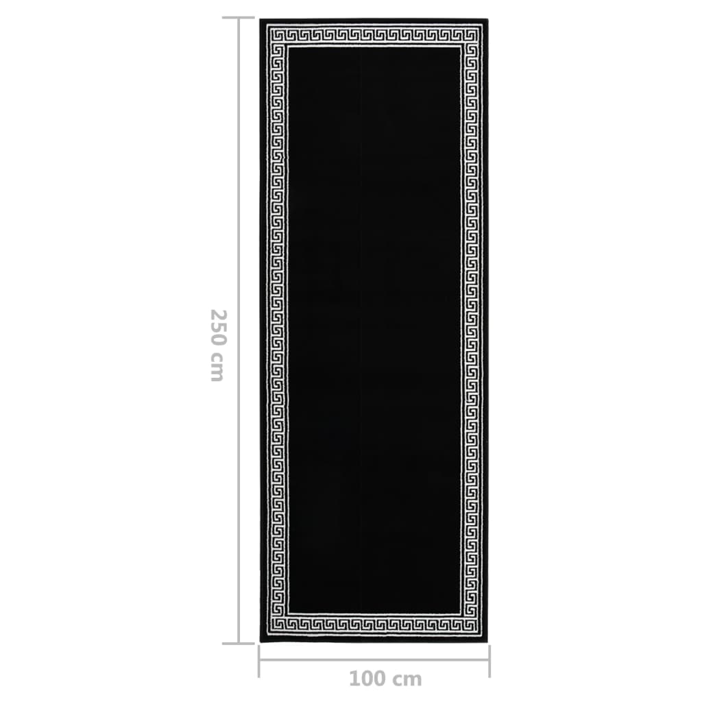 Teppichläufer BCF Schwarz mit Motiv 100x250 cm