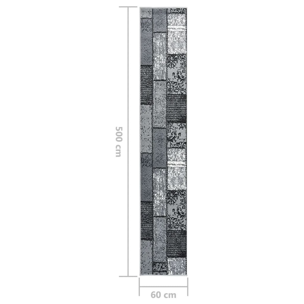 Teppichläufer BCF Grau mit Blockmuster 60x500 cm