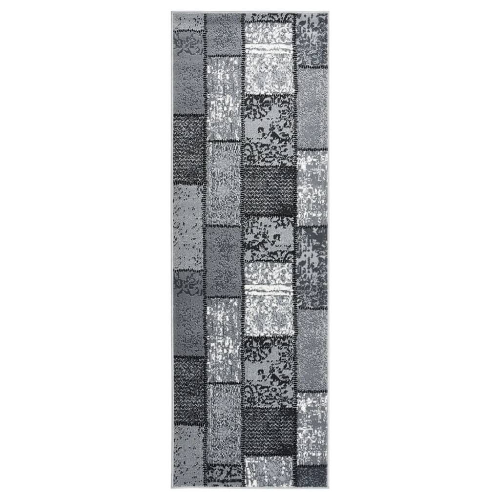 Teppichläufer BCF Grau mit Blockmuster 80x250 cm