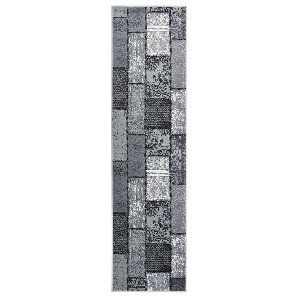Teppichläufer BCF Grau mit Blockmuster 80x400 cm