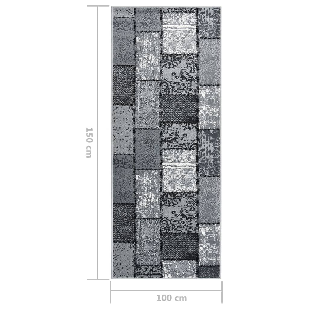 Teppichläufer BCF Grau mit Blockmuster 100x150 cm