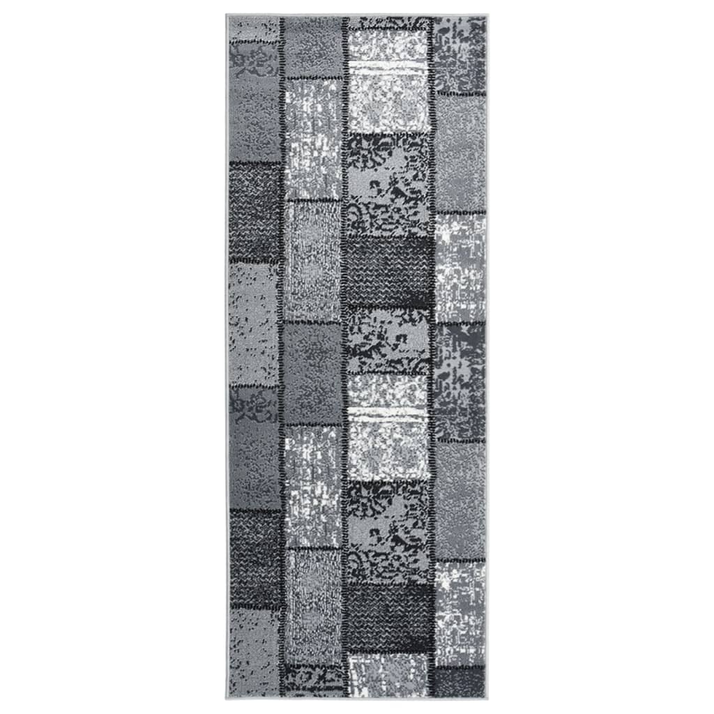 Teppichläufer BCF Grau mit Blockmuster 100x200 cm