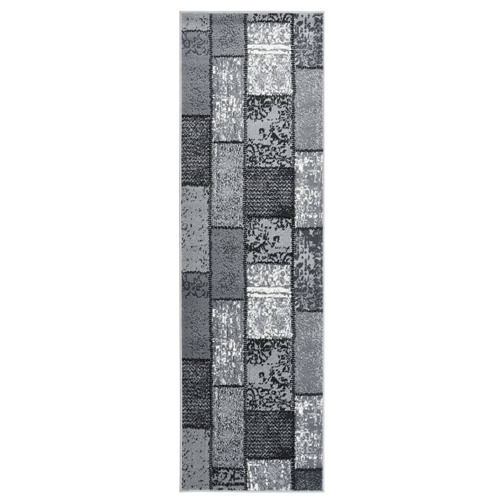 Teppichläufer BCF Grau mit Blockmuster 100x450 cm