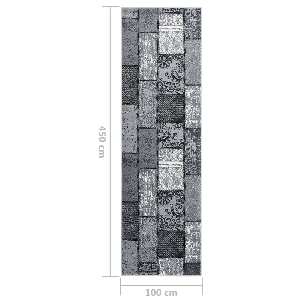 Teppichläufer BCF Grau mit Blockmuster 100x450 cm