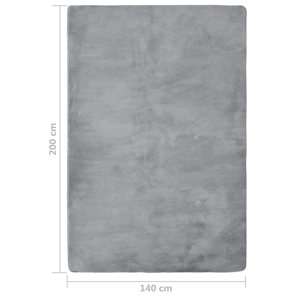 Hochflor-Teppich Grau 200x140 cm