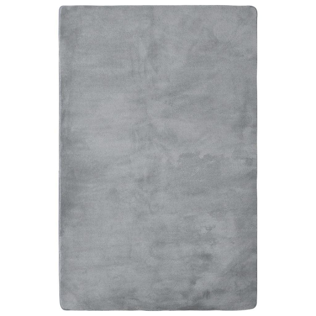 Hochflor-Teppich Grau 230x160 cm