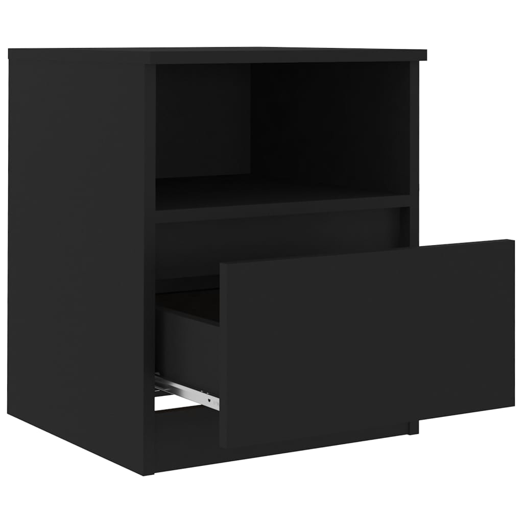 Tables de chevet 2 pcs. Noir 40x40x50 cm en bois