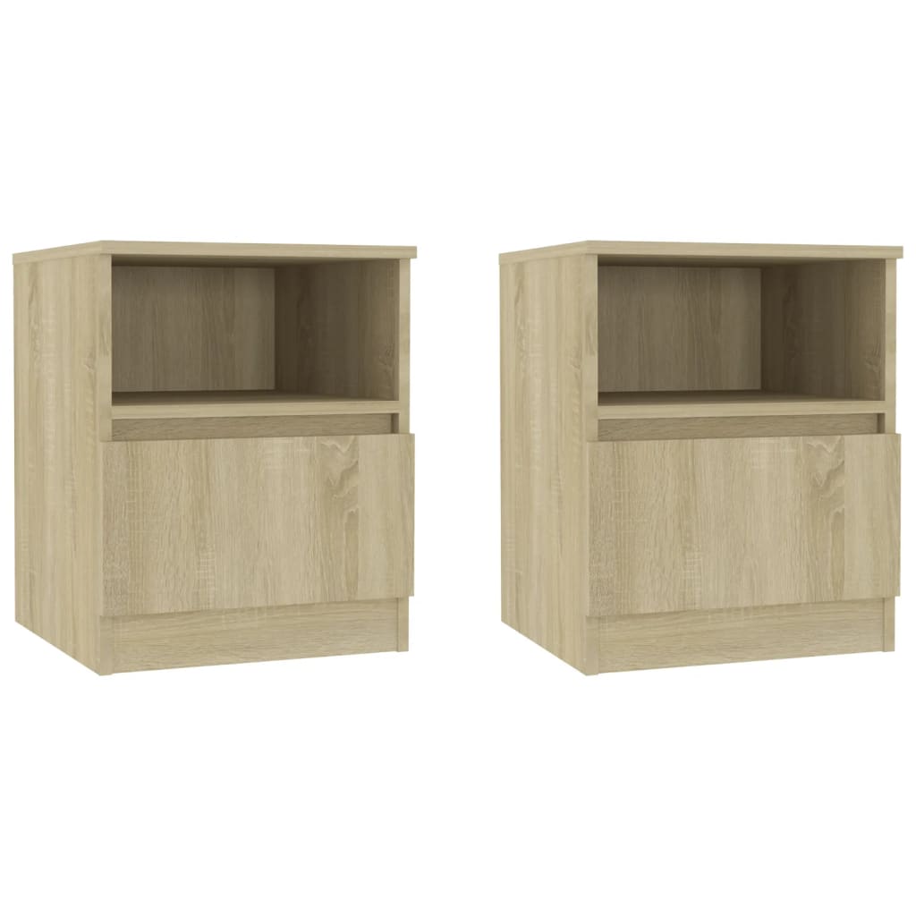 Tables de chevet 2 pcs. Chêne Sonoma 40x40x50 cm matériau bois