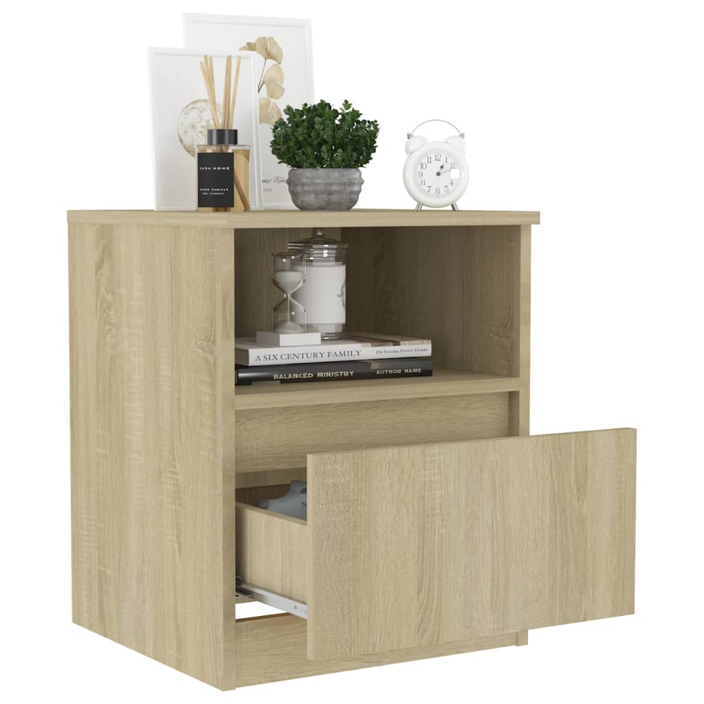 Tables de chevet 2 pcs. Chêne Sonoma 40x40x50 cm matériau bois