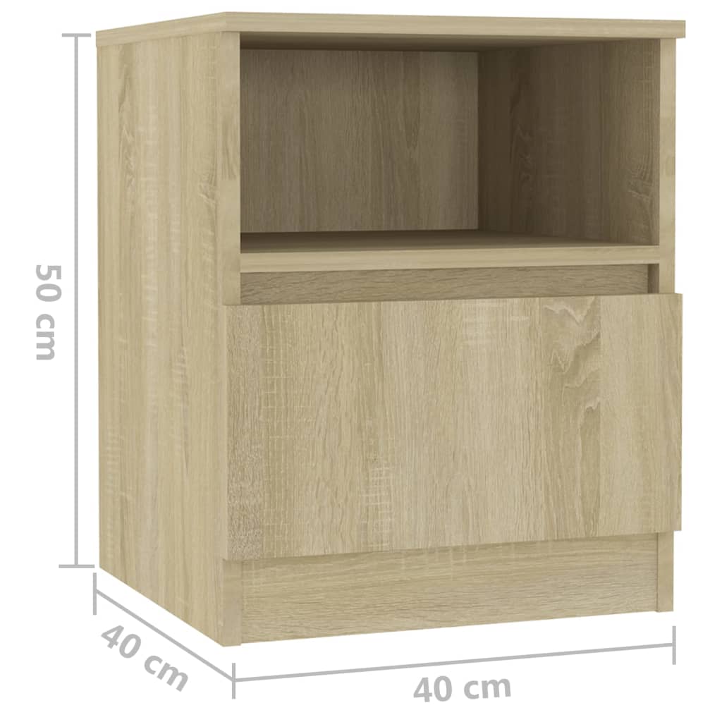 Tables de chevet 2 pcs. Chêne Sonoma 40x40x50 cm matériau bois