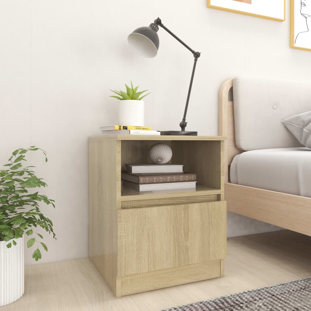 Tables de chevet 2 pcs. Chêne Sonoma 40x40x50 cm matériau bois