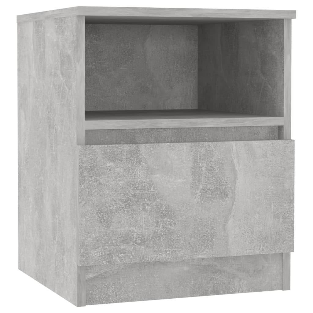 Bedside tables 2 pcs. Concrete grey 40x40x50 cm wood material
