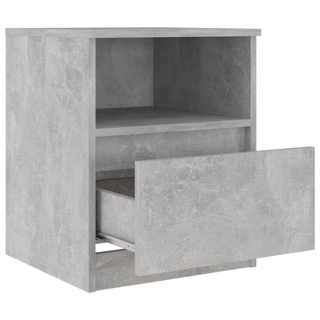 Bedside tables 2 pcs. Concrete grey 40x40x50 cm wood material