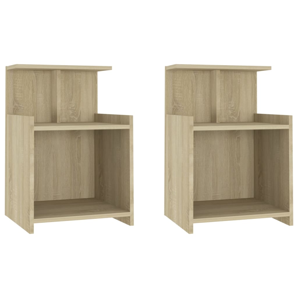 Tables de chevet 2 pcs. Chêne Sonoma 40x35x60 cm matériau bois