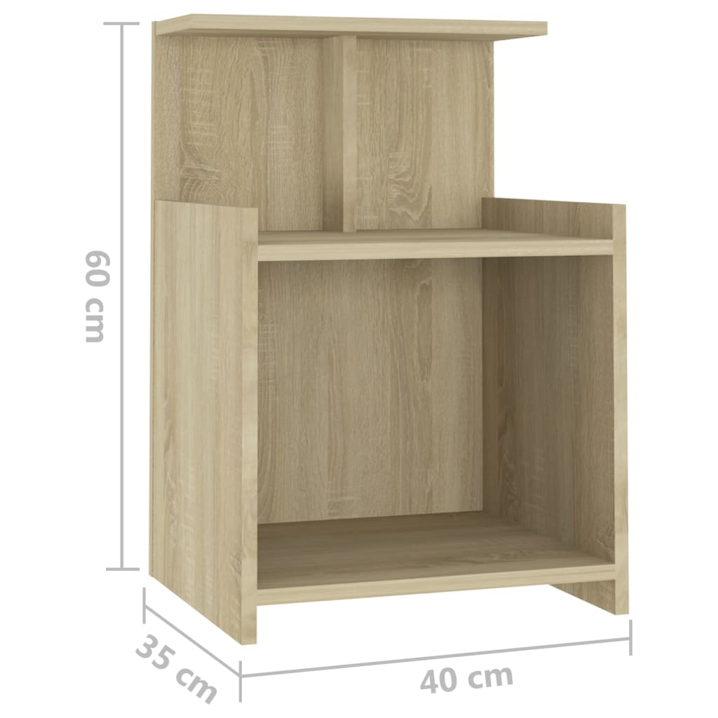 Tables de chevet 2 pcs. Chêne Sonoma 40x35x60 cm matériau bois