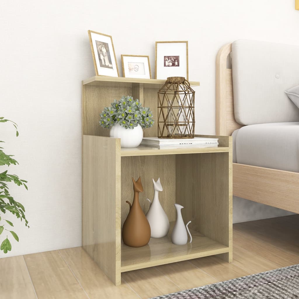Tables de chevet 2 pcs. Chêne Sonoma 40x35x60 cm matériau bois