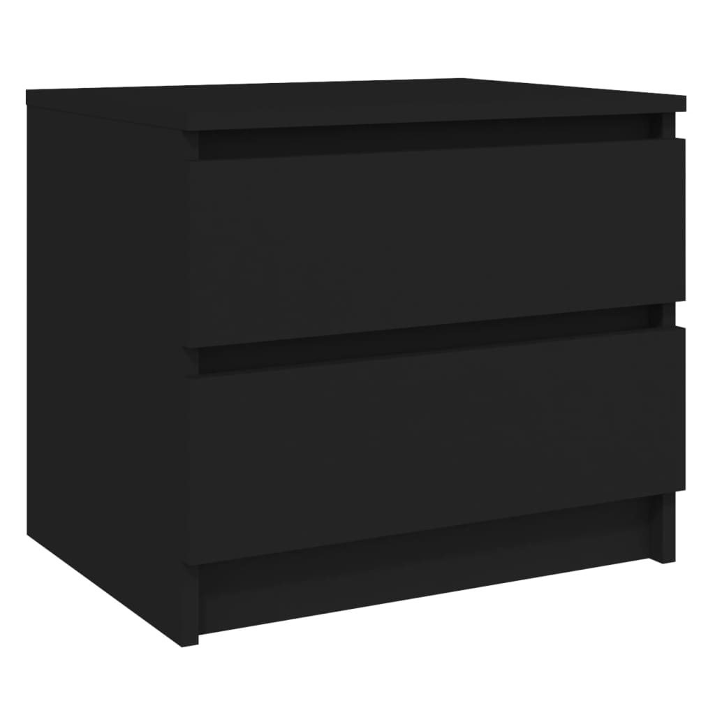 Tables de chevet 2 pcs. Noir 50x39x43,5 cm en bois