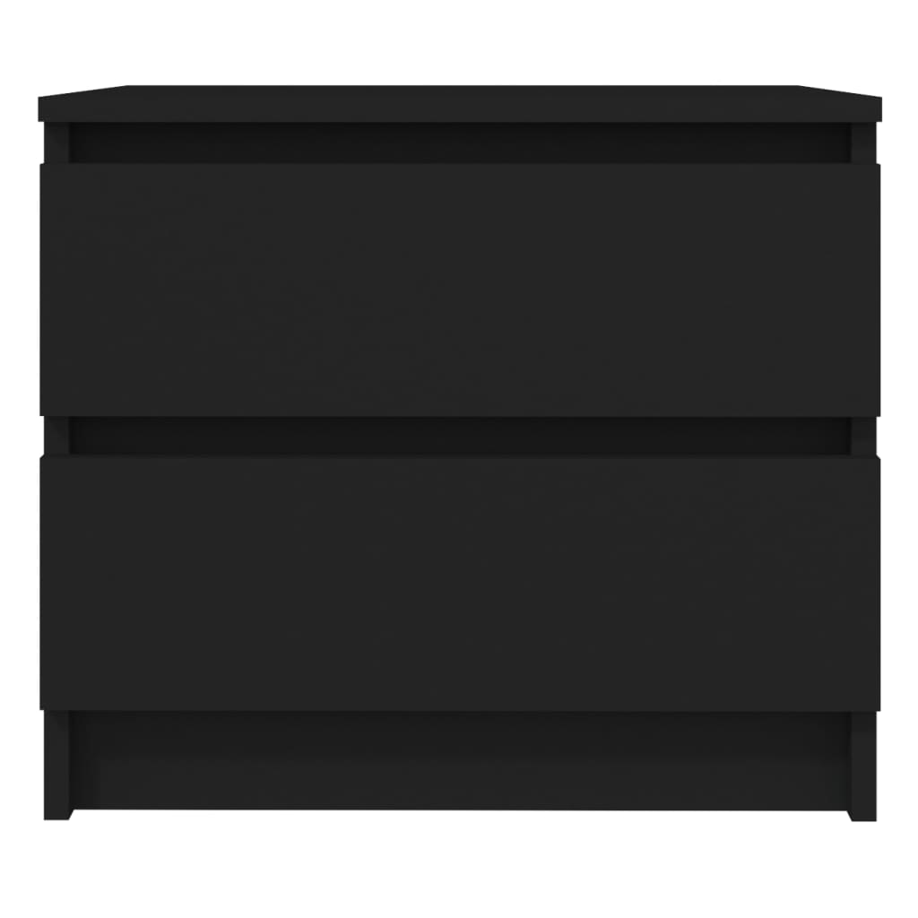 Tables de chevet 2 pcs. Noir 50x39x43,5 cm en bois