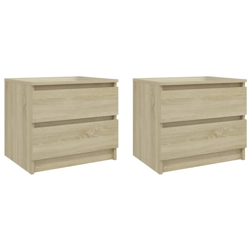 Tables de chevet 2 pcs. Chêne Sonoma 50x39x43,5 cm matériau bois