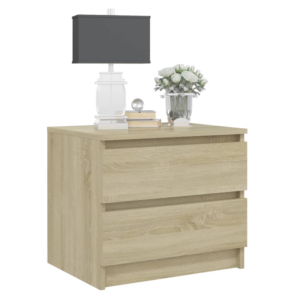 Tables de chevet 2 pcs. Chêne Sonoma 50x39x43,5 cm matériau bois