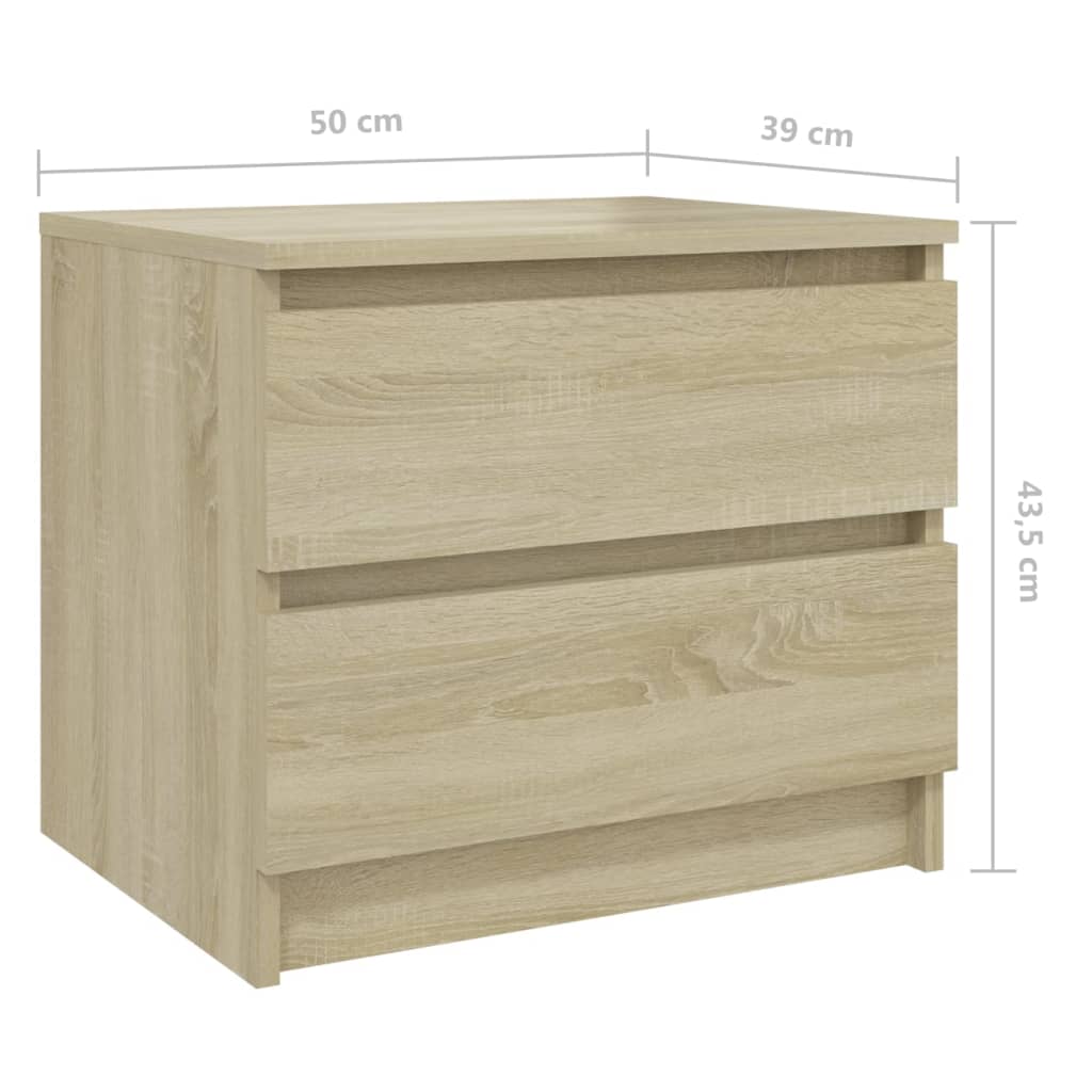 Tables de chevet 2 pcs. Chêne Sonoma 50x39x43,5 cm matériau bois