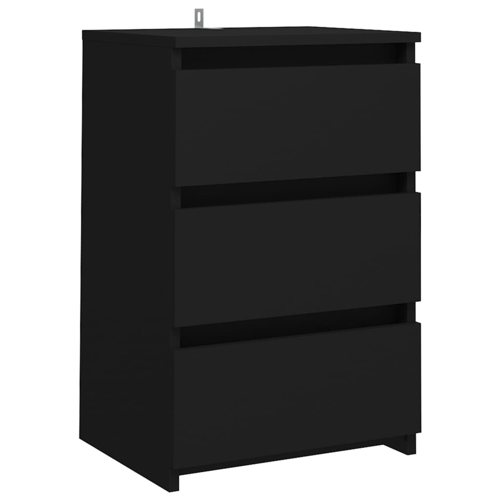 Tables de chevet 2 pcs. Noir 40x35x62,5 cm en bois