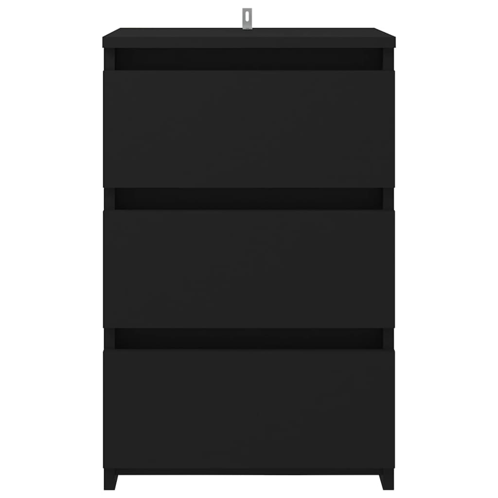 Tables de chevet 2 pcs. Noir 40x35x62,5 cm en bois