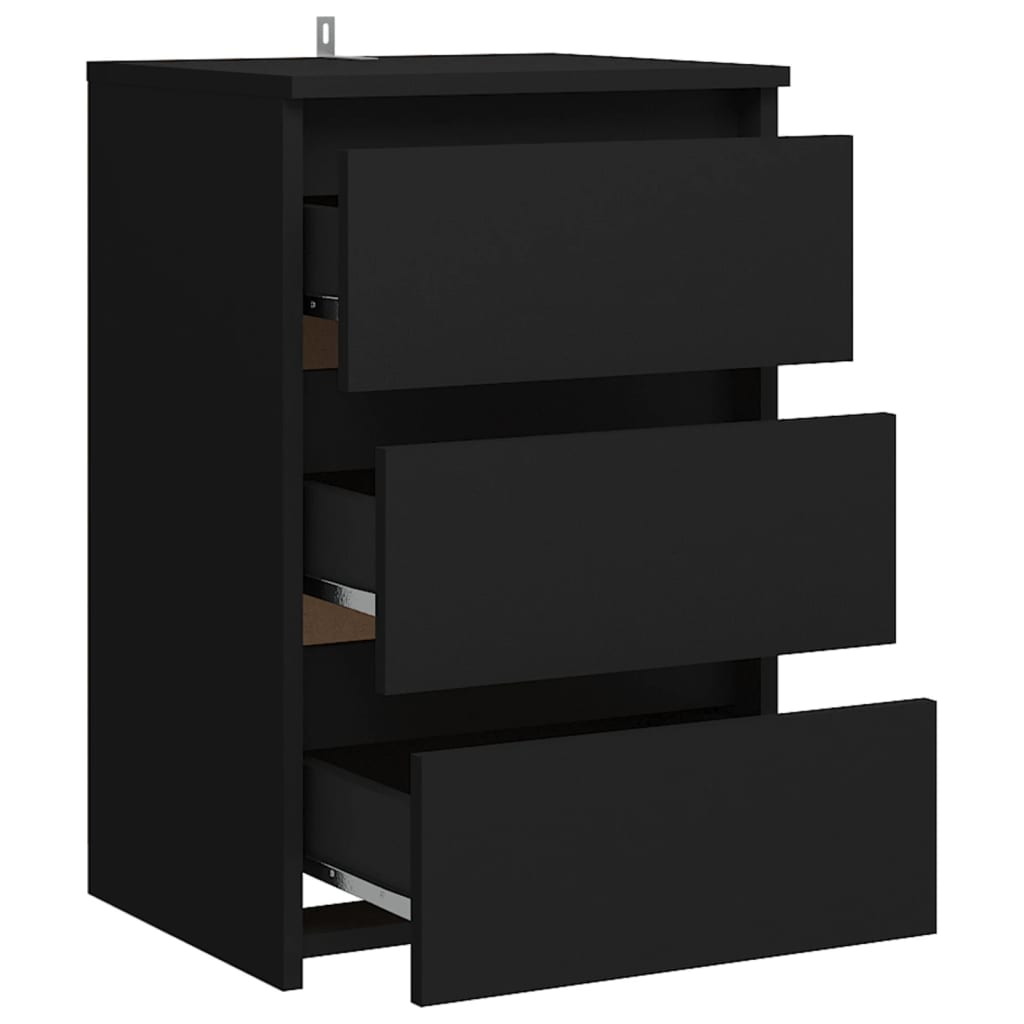 Tables de chevet 2 pcs. Noir 40x35x62,5 cm en bois