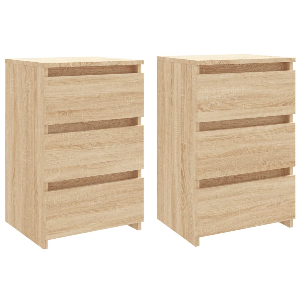 Tables de chevet 2 pcs. Chêne Sonoma 40x35x62,5 cm matériau bois