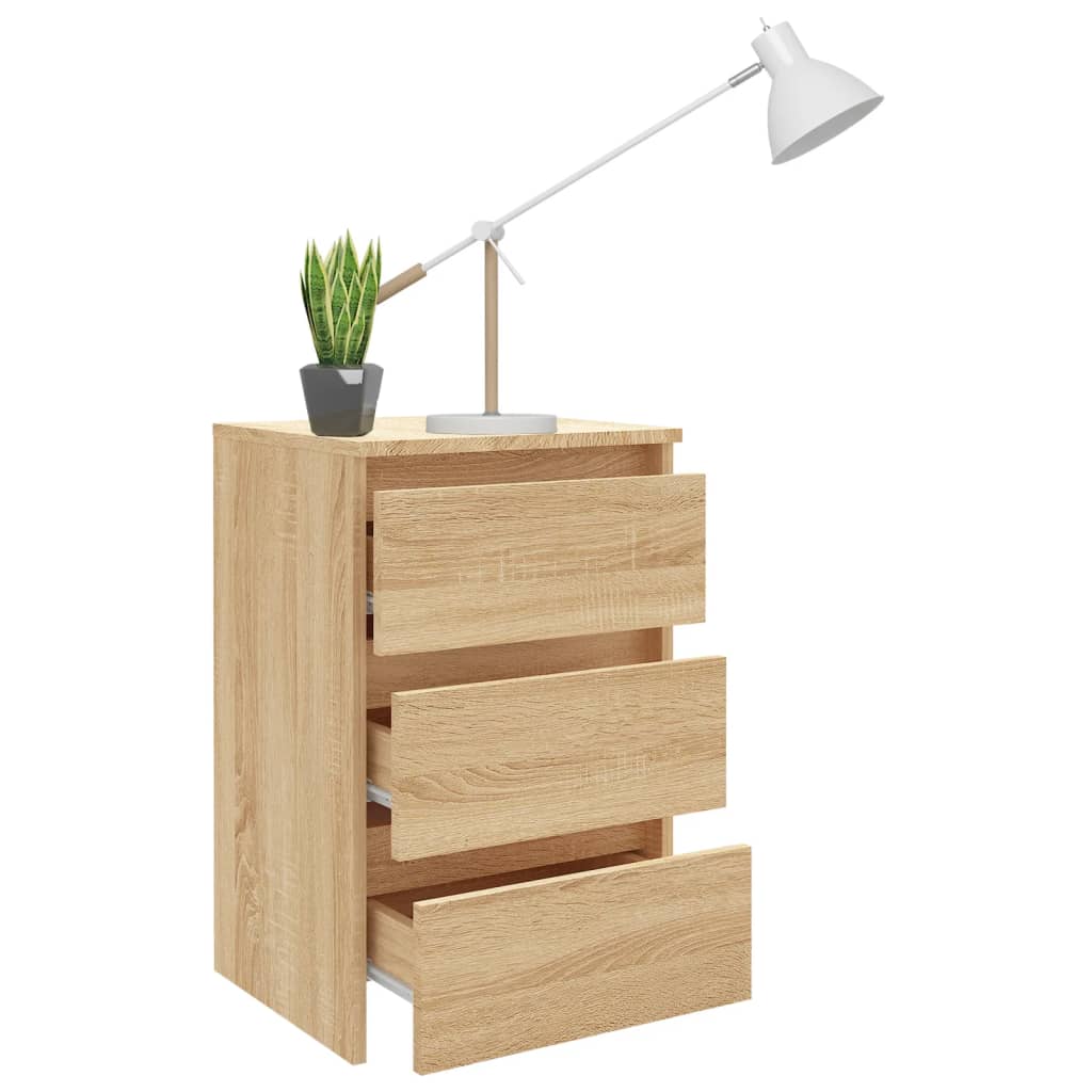Tables de chevet 2 pcs. Chêne Sonoma 40x35x62,5 cm matériau bois