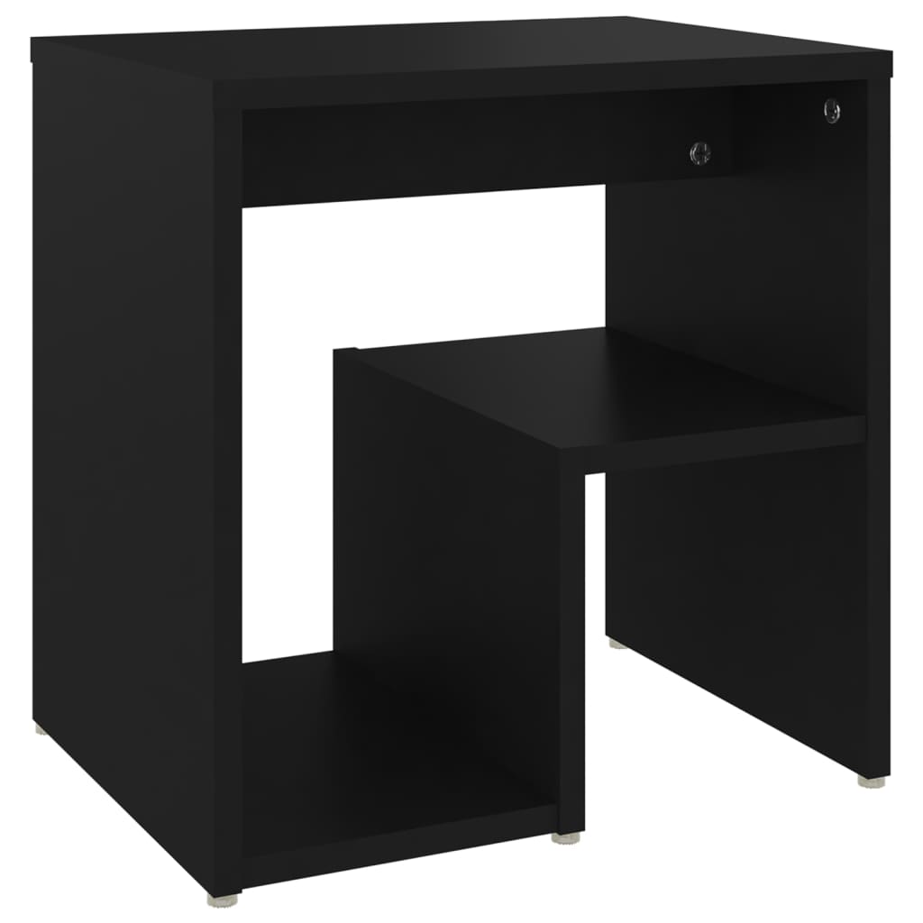 Bedside Table Black 40x30x40 cm Wood Material