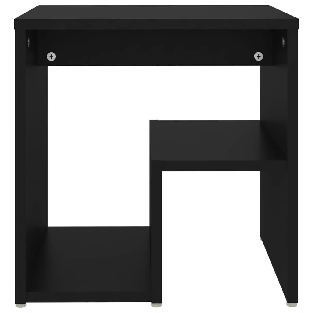 Bedside Table Black 40x30x40 cm Wood Material