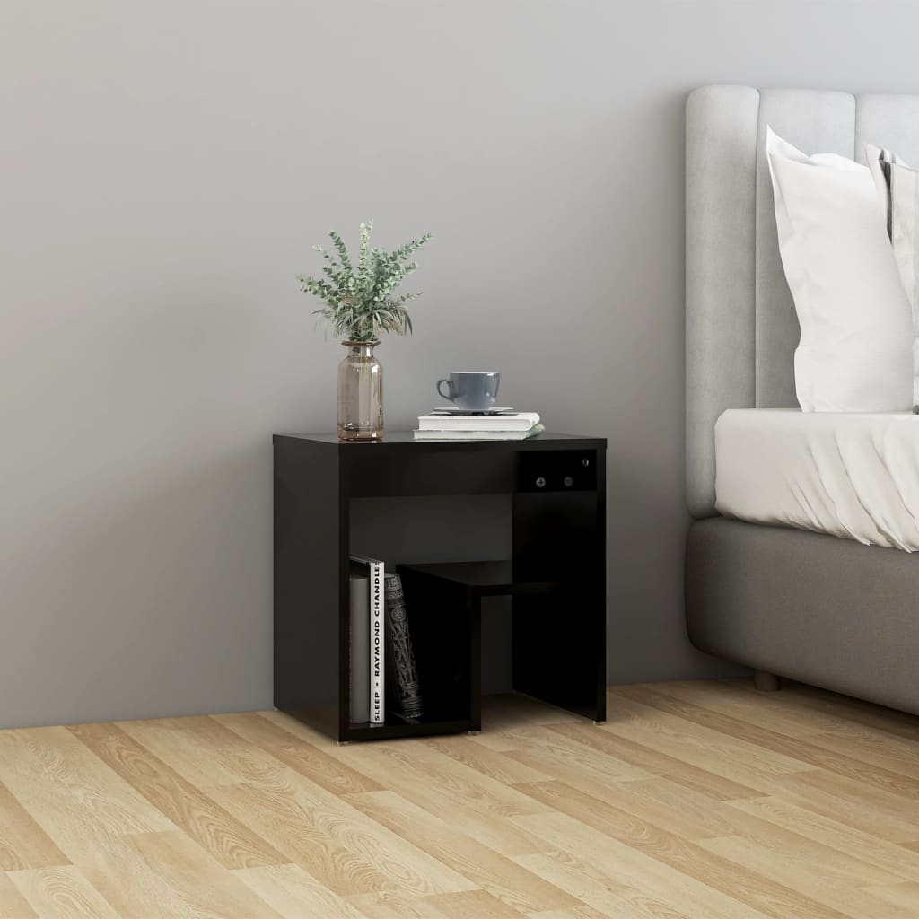 Tables de chevet 2 pcs. Noir 40x30x40 cm en bois