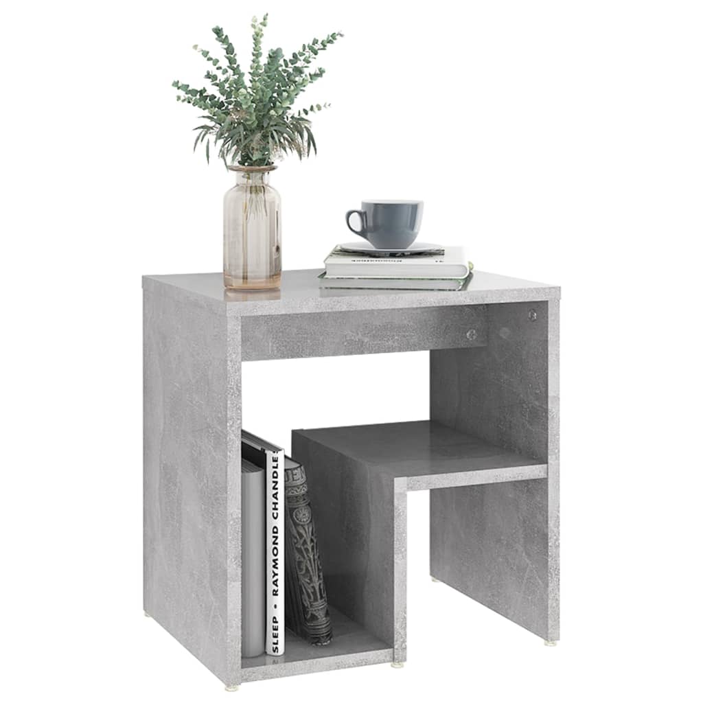 Bedside tables 2 pcs. Concrete grey 40x30x40 cm wood material