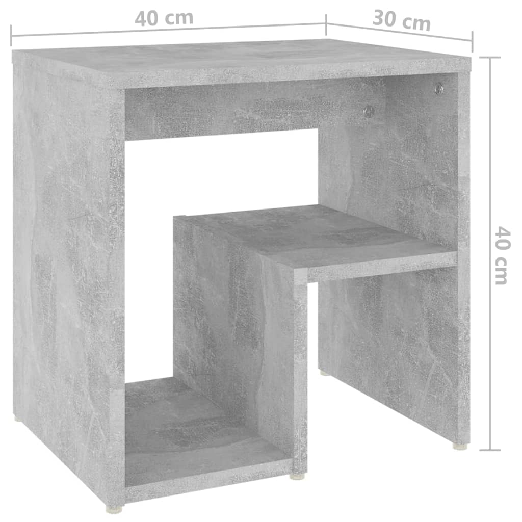 Bedside tables 2 pcs. Concrete grey 40x30x40 cm wood material