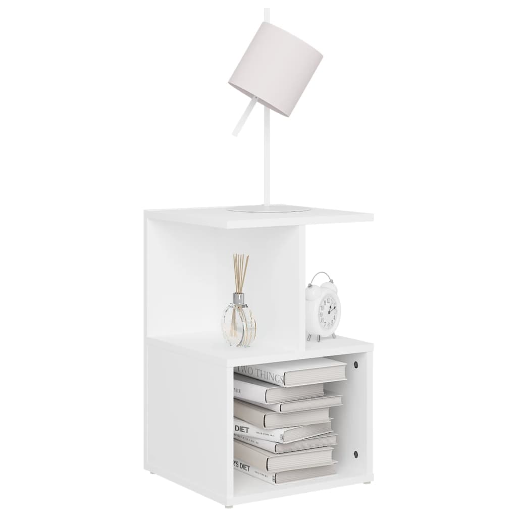 Tables de chevet 2 pcs. Blanc 35x35x55 cm en bois