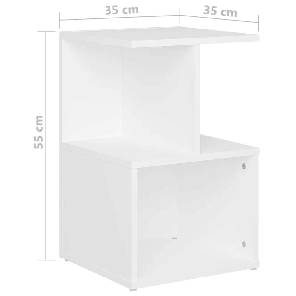 Tables de chevet 2 pcs. Blanc 35x35x55 cm en bois