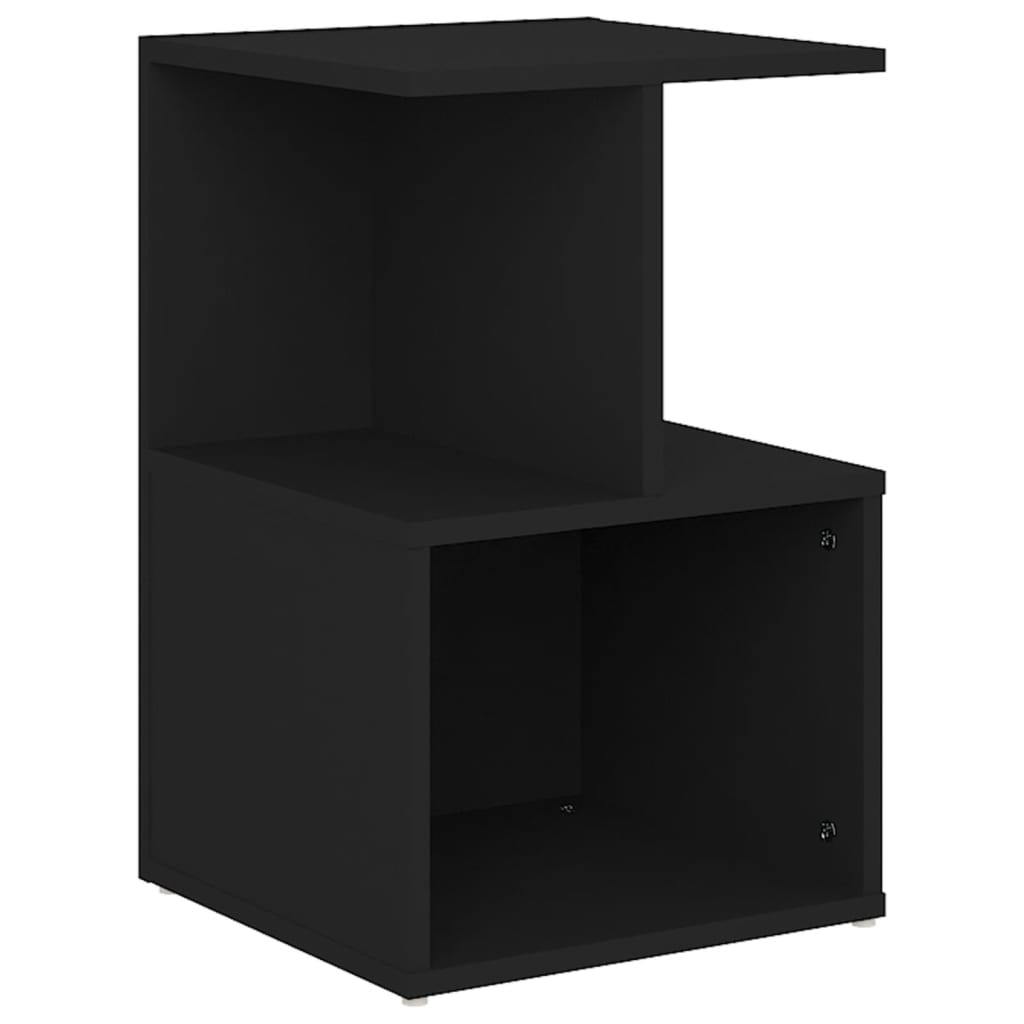 Bedside Table Black 35x35x55 cm Wood Material