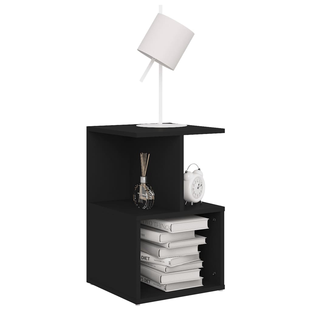 Bedside Table Black 35x35x55 cm Wood Material