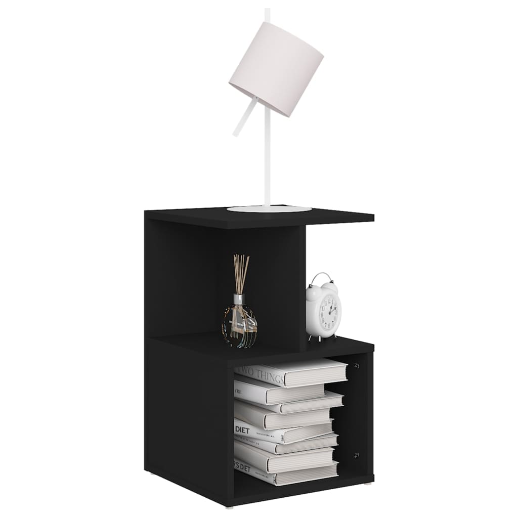 Tables de chevet 2 pcs. Noir 35x35x55 cm en bois