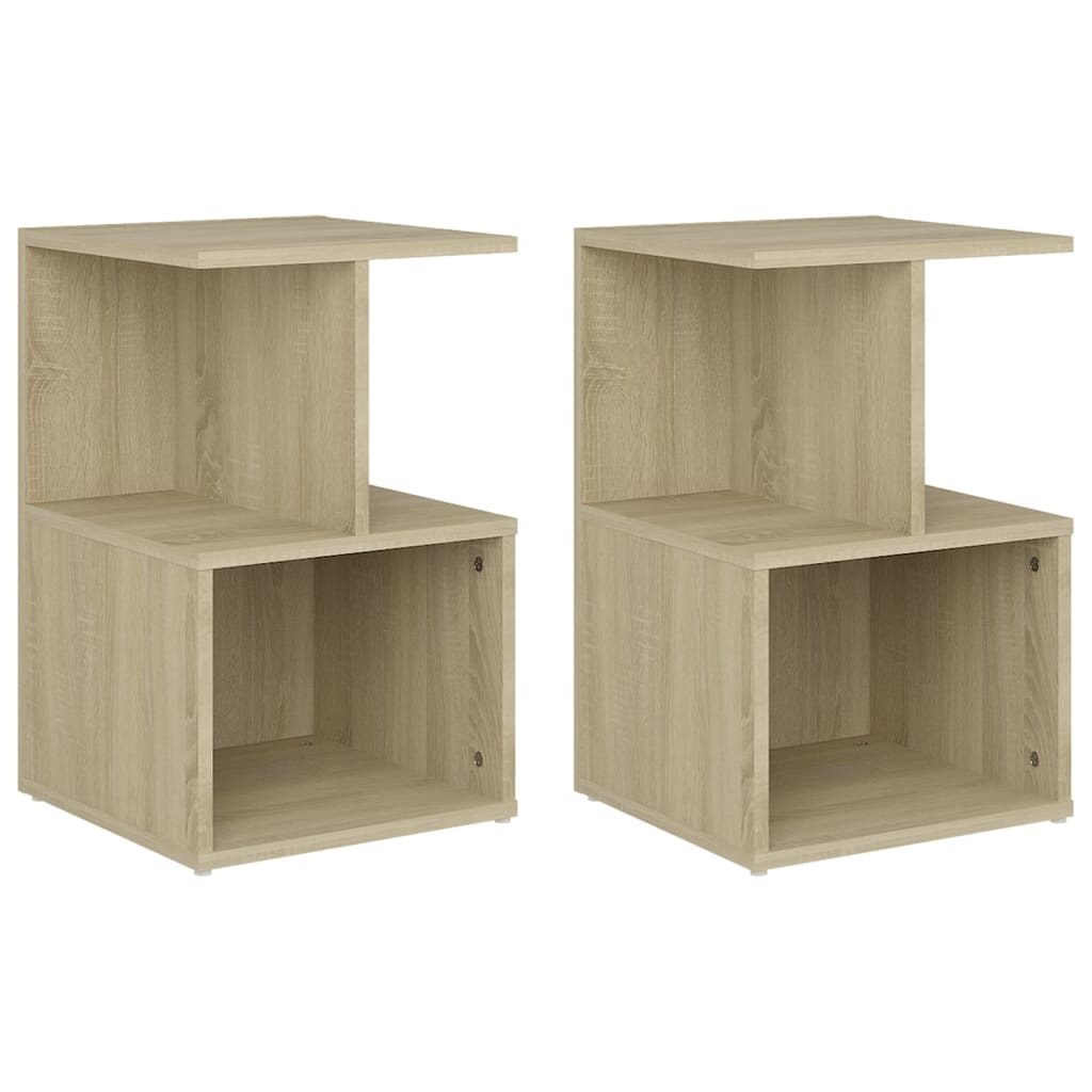 Tables de chevet 2 pcs. Chêne Sonoma 35x35x55 cm matériau bois