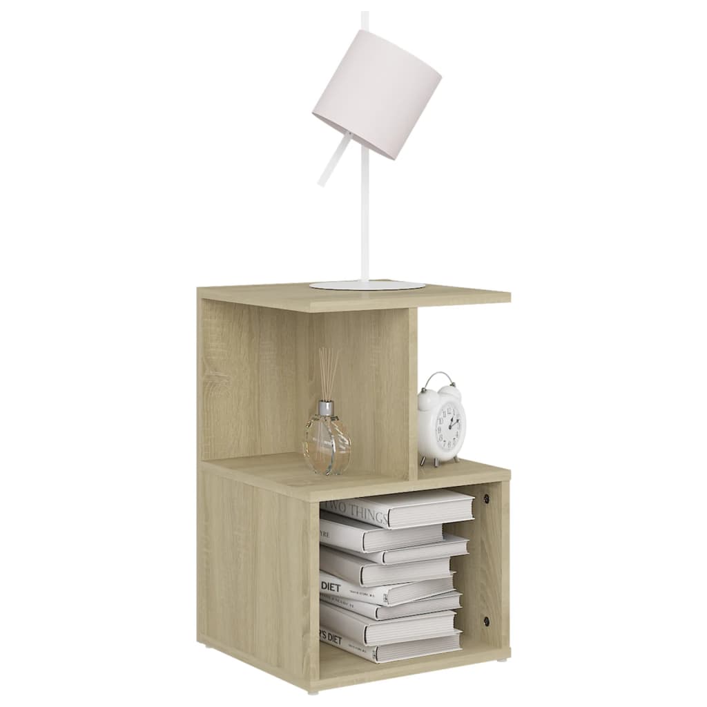 Tables de chevet 2 pcs. Chêne Sonoma 35x35x55 cm matériau bois