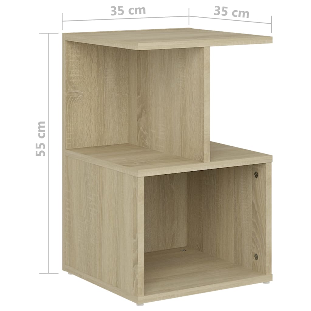 Tables de chevet 2 pcs. Chêne Sonoma 35x35x55 cm matériau bois